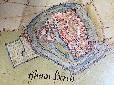 Kaart van 's-Heerenberg van Jaob van Deventer 1560.