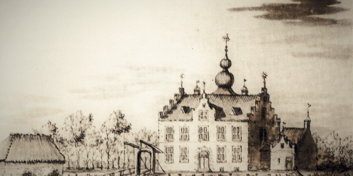 Woldenborg, Netterden, getekend door drost Derk Thielemans, 1720.