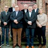 Van links naar rechts: John Thoben, Frits Frauenfelder, Johan Lukassen, Jos Mijnen, Gerard Booms, Ben Bisseling, Edwin Zweers, Ruth Mijnen.