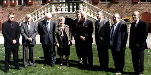 Van links naar rechts Edwin Zweers, Ab Gerritsen, John Thoben, Netje Berndzen-Kniest, Hans Hegman, Gerard van Amsterdam, Rob Dünnwald, Jan Lukkezen en Kees van Dijk.