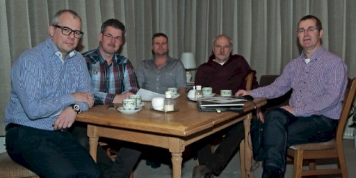 Veldwerkgroep Stokkum (vlnr): Gert-willem Römer, Raymond Cremer, Edwin Zweers, Henk Harmsen, Otto Smits