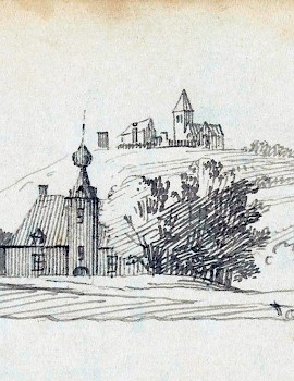 Schlöschen Borghees door Cornelis Pronk in de 18e eeuw.