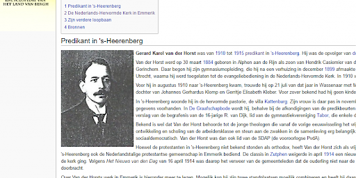Snapshot Berghapedia pagina van Gerard Karel van der Horst