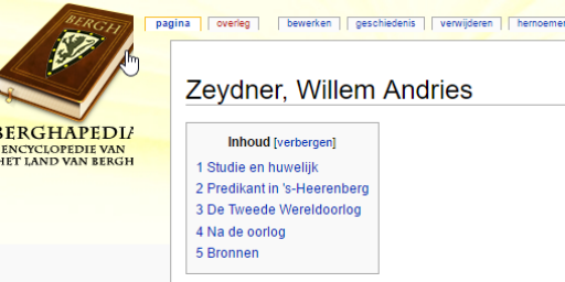 Berghapedia pagina van Dominee Zeydner