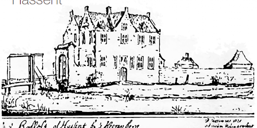 Tekening door D. Thielmans van Huis Hassent in 1720.