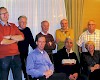 Achterste rij (vlnr): Toon Hebing, Jan Jansen, Alouis Geerling, Henk Harmsen, Willem Straub. Voorste rij (vlnr): Antoon Berentsen, Gerard Fenneman, Gemmy Kraaijeveld.