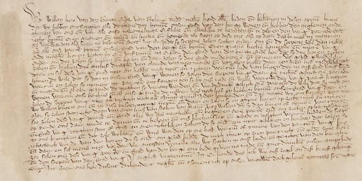 De stadsbrief van 8 september 1379 Een afbeelding in hoge resolutie is te vinden in het online archief van Huis Bergh