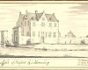 Huis Hassent door Jacobus Stellingwerff in 1720 gekopieerd van oudere tekeningen van Diederick Tiellemans en Maximilliaen de Raet