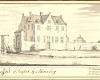 Huis Hassent door Jacobus Stellingwerff in 1720 gekopieerd van oudere tekeningen van Diederick Tiellemans en Maximilliaen de Raet